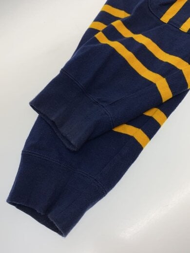 商品画像：インパクト21/ロゴ刺繍ラガーシャツ/長袖ポロシャツ/LL/ネイビー×イエロー/ボーダー 5