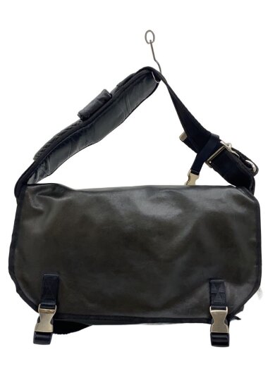 商品画像：Leather Messenger Bag/レザーメッセンジャーバッグ/ブラック/黒// 1