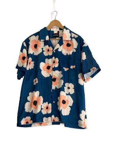 商品画像：WEB&DEPOT限定 FLOWER S/S SHIRTS/花柄オープンカラーシャツ/L/ブルー// 1
