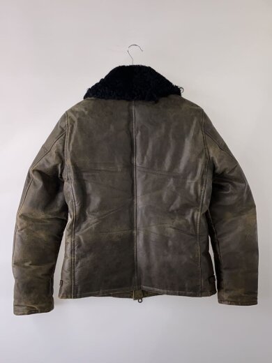 商品画像：13AW/TYPE B-3/襟ボア_ゴートレザーダウンジャケット/M/黒/ヴィンテージ加工// 2