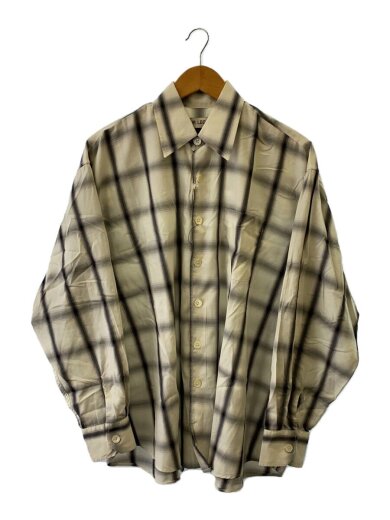 画像：OUR LEGACY22AW/BORROWED SHIRT/長袖シャツ/44/コットン/ホワイト/チェック/M4222BWC1