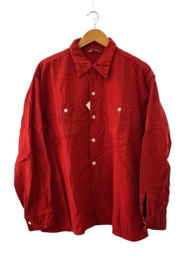 商品画像：長袖シャツ/XL/コットン/RED 1