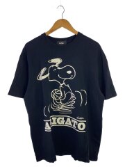 x PEANUTS/VINTAGE SNOOPY/Tシャツ/XL/コットン/BLK