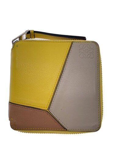 商品画像：パズルスクエアジップウォレット/2つ折り財布/レザー/YLW/レディース 1