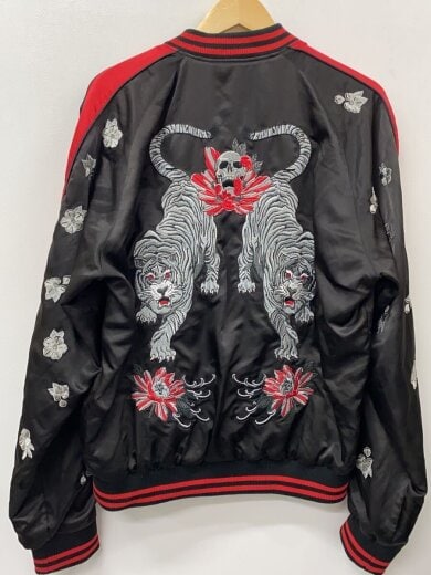 商品画像：スカジャン/XL/ポリエステル/BLK/総柄/スーベニアジャケット/リバーシブル 9