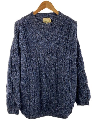 商品画像：ケーブルニット・セーター(厚手)/L/ウール/NVY 1
