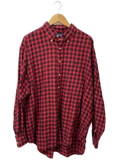 商品画像：BLAIRE/ボタンダウン/長袖シャツ/XL/コットン/RED/チェック// 1