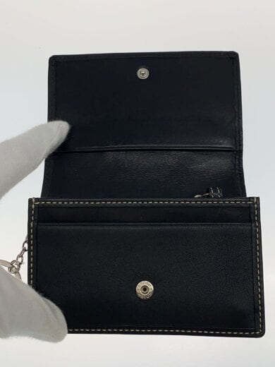 商品画像：2つ折り財布/レザー/BLK/無地/レディース// 4