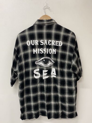 商品画像：半袖シャツ/L/レーヨン/BLK/オンブレCK// 2