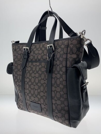 商品画像：トートバッグ/レザー/BLK/総柄/CR325 2