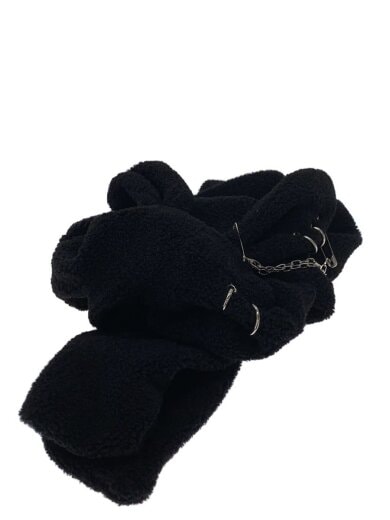 商品画像：CFIERCE/マフラー/ポリエステル/BLK/無地/レディース/うさ耳マフラー 1