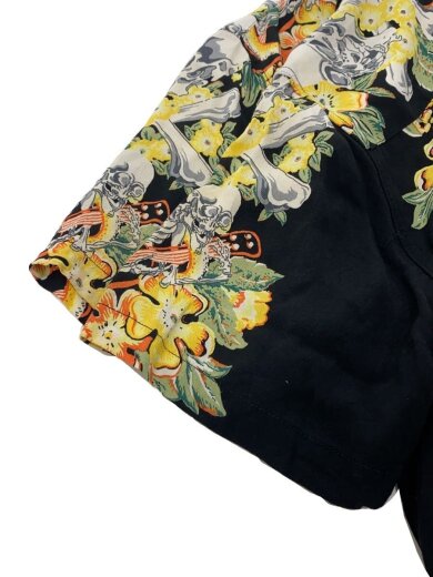 商品画像：アロハシャツ/L/レーヨン/BLK/総柄/4634 6