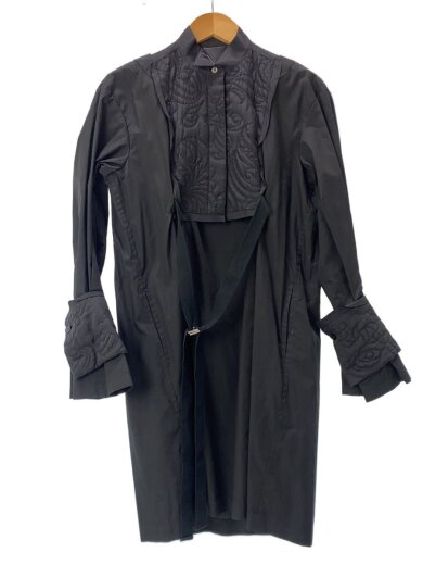 商品画像：シャツワンピース/1/ポリエステル/BLK/無地/16-02886 1