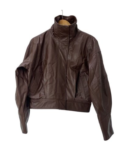 商品画像：レザージャケット・ブルゾン/FREE/フェイクレザー/BRW/無地 1