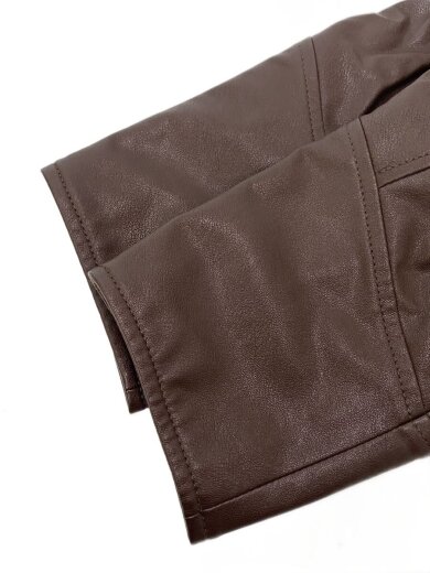 商品画像：レザージャケット・ブルゾン/FREE/フェイクレザー/BRW/無地 6