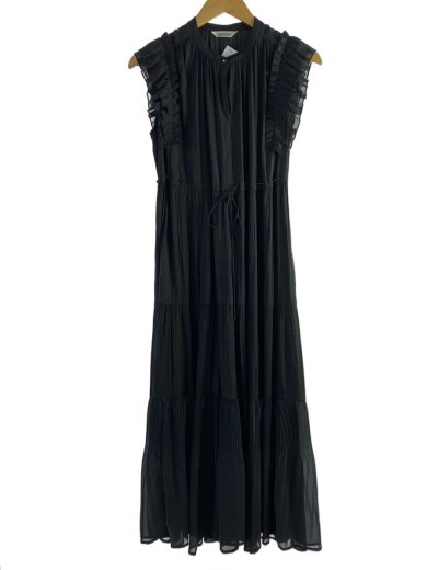 商品画像：プリーツティアードフリルワンピース/ノースリーブワンピース/1/ポリエステル/BLK/74315481 1