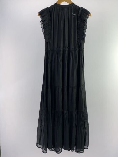 商品画像：プリーツティアードフリルワンピース/ノースリーブワンピース/1/ポリエステル/BLK/74315481 2