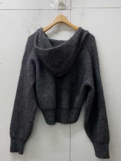 商品画像：24AW/ショートニットフーディー/one/アクリル/GRY/FWNT245207 2