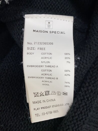 商品画像：Life Word Embroidery Knit/カーディガン/FREE/BLK/21232365306 4