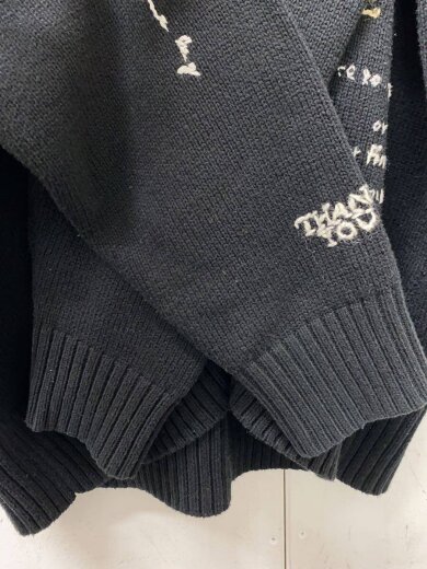 商品画像：Life Word Embroidery Knit/カーディガン/FREE/BLK/21232365306 6