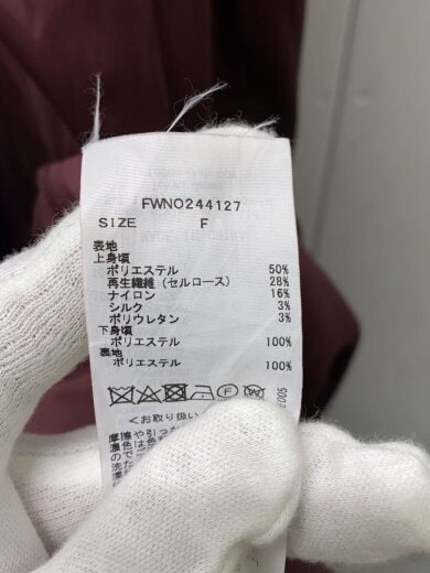 商品画像：24AW/アシメティアードスカートコンビニットワンピース/ノースリーブワンピース/one/ポリエステル/BR 4