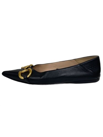 商品画像：ホースビット/フラットパンプス/34.5/BLK/レザー/621161 1