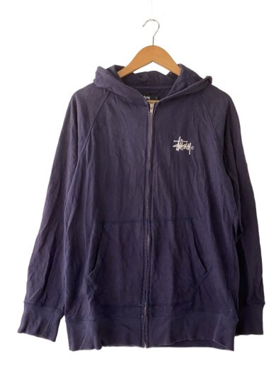 商品画像：basic stussy zip hoodie/パーカー/L/コットン/NVY/使用感有// 1