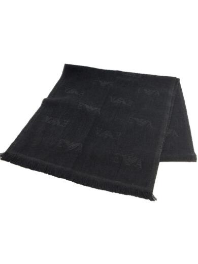 画像：EMPORIO ARMANIマフラー/ストール/ジャガードロゴ/フリンジ/ウール1