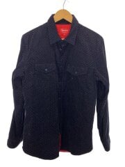 Corduroy Polka Dot Quilted Shirt/コーデュロイドットキルトシャツ/ネイビー/M