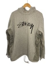 フーディー/パーカー/メッシュ切替/ロゴ/グレー/Xl