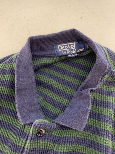 商品画像：ポロシャツ/長袖/ボーダー/グリーン/ネイビー/USA製/L 5