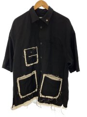 ステッチデザインシャツ/11231311407/ブラック/2