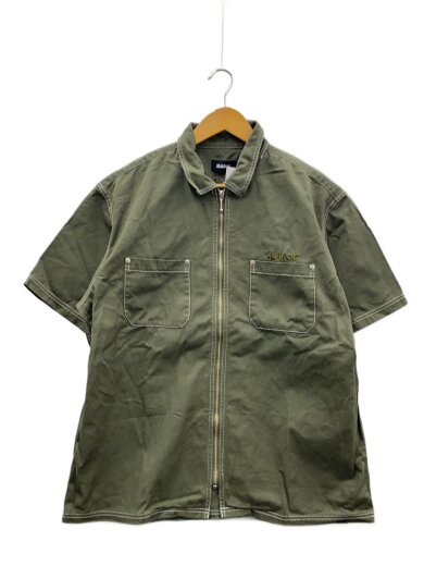 商品画像：STITCHED ZIP UP S/S WORK SHIRT/L/コットン/カーキ/101232014001// 1