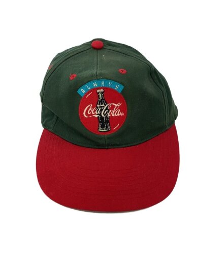 商品画像：スナップバックキャップ/刺繍/90s/レッド/グリーン/バイカラー 1