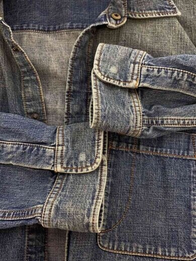 商品画像：長袖デニムシャツ/583490/バックロゴ/スナップボタン/37 8