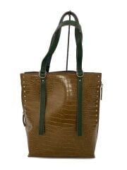 バイカラートートバッグ/型押し/スタッズ/底鋲付