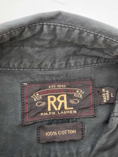 商品画像：ミリタリーシャツ/長袖シャツ/マチ付/ブラック/L 3