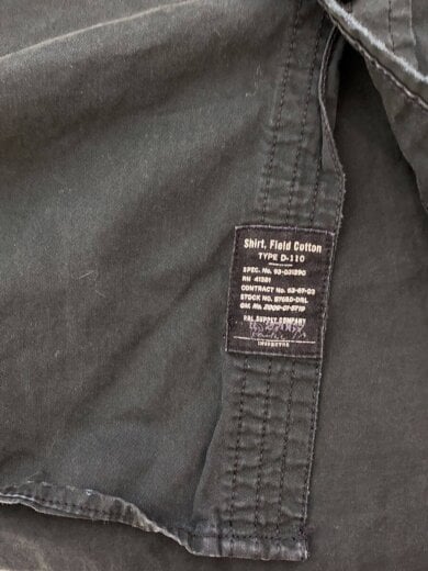 商品画像：ミリタリーシャツ/長袖シャツ/マチ付/ブラック/L 7