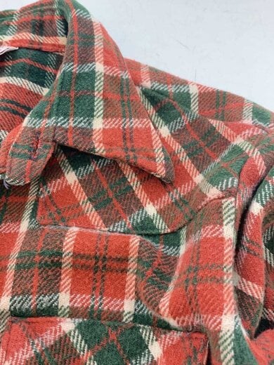 商品画像：70s/長袖シャツ/チェック/レッド/L 5