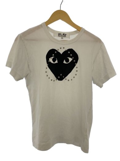 商品画像：T-Shirt With Printed Black Heart/AX-T804/半袖/スタッズ/ホワイト/S 1