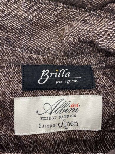 画像：BRILLA per il gusto長袖シャツ/XS/リネン/BRW/24-11-0140-306/リネン カッタウェイ ワイドカラーシャツ3