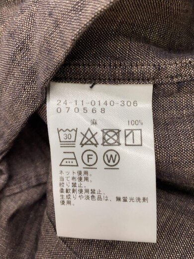 画像：BRILLA per il gusto長袖シャツ/XS/リネン/BRW/24-11-0140-306/リネン カッタウェイ ワイドカラーシャツ4