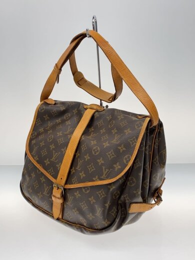 商品画像：1)ソミュール35_モノグラム・キャンバス/PVC/BRW/総柄 2