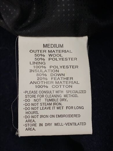 商品画像：ダウンベスト/M/ウール/NVY/無地 4