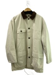 レザー切替/ジャケット/M/コットン/WHT