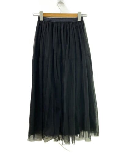 商品画像：24AW/シフォンチュールギャザーレイヤードスカート/スカート/34/ナイロン/BLK 1