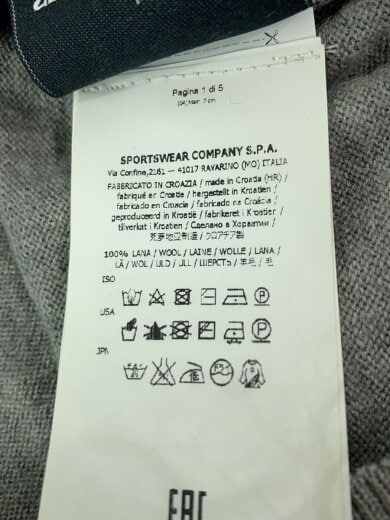 商品画像：Vネックニット・セーター(厚手)/S/ウール/GRY/6315507C4 5