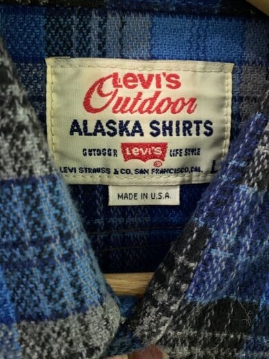 商品画像：長袖シャツ/L/コットン/BLU/チェック/USA製 3