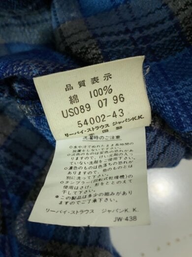 商品画像：長袖シャツ/L/コットン/BLU/チェック/USA製 5