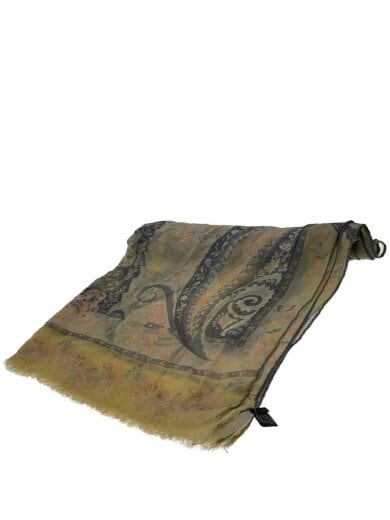 商品画像：スカーフ/シルク/GRY×PNK/ペーズリー/レディース 1